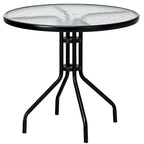 Table ronde de jardin Costway 32 avec plateau en verre trempé