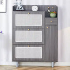 Meuble de rangement minimaliste moderne, meuble à chaussures en rotin japonais, meuble de chevet, petit meuble de maison