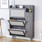 Meuble de rangement minimaliste moderne, meuble à chaussures en rotin japonais, meuble de chevet, petit meuble de maison