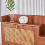 Meuble de rangement minimaliste moderne, meuble à chaussures en rotin japonais, meuble de chevet, petit meuble de maison