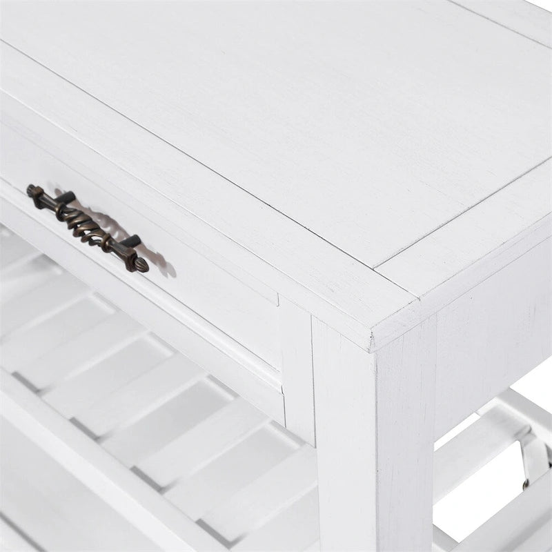 Table de canapé en bois 42 pouces avec 2 tiroirs de rangement et 2 étagères