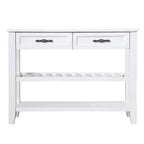 Table de canapé en bois 42 pouces avec 2 tiroirs de rangement et 2 étagères