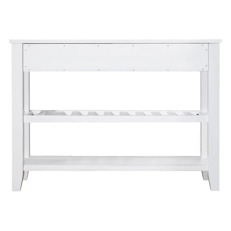 Table de canapé en bois 42 pouces avec 2 tiroirs de rangement et 2 étagères