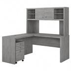 Bureau d'angle Echo avec huche et tiroirs