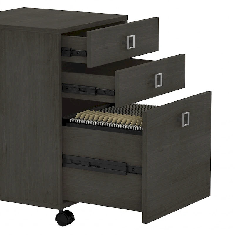 Bureau d'angle Echo avec huche et tiroirs