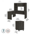 Bureau d'angle Echo avec huche et tiroirs