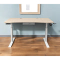 Bureau debout électrique réglable en hauteur, Chêne et Blanc, 160 cm de large avec tiroir
