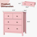 Commode rose à 3 tiroirs pour chambre à coucher, salon, chambre d'enfant, entrée et couloir