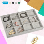 Plateau à Bijoux, Lot de 4 - Présentoir à Bijoux Empilable avec Couvercle