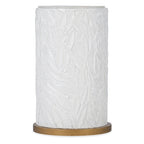 Table d'appoint ronde avec plateau en quartz, motif feuille et base dorée, 40 cm