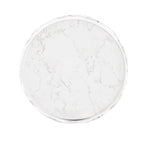 Table d'appoint ronde avec plateau en quartz, motif feuille et base dorée, 40 cm