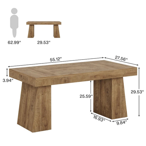 Bureau de direction moderne 55 pouces, bureau d'ordinateur en bois, poste de travail professionnel