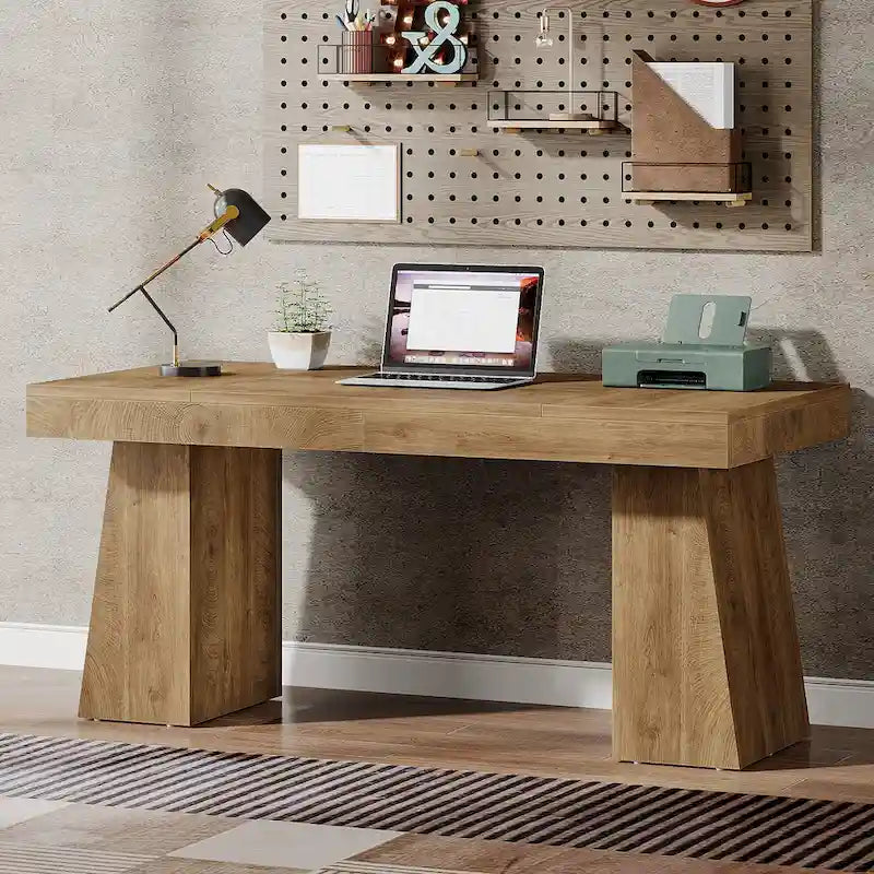 Bureau de direction moderne 55 pouces, bureau d'ordinateur en bois, poste de travail professionnel