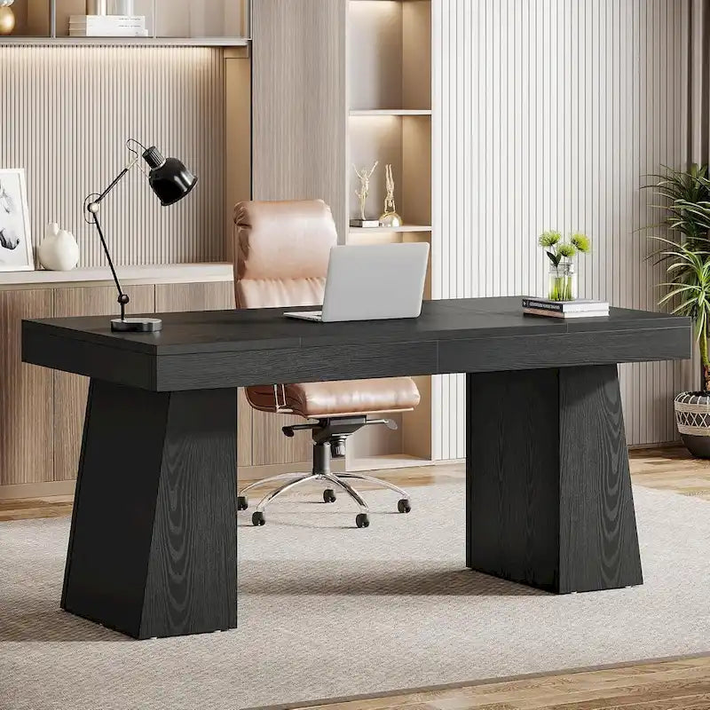 Bureau de direction moderne 55 pouces, bureau d'ordinateur en bois, poste de travail professionnel