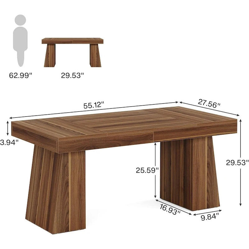 Bureau de direction moderne 55 pouces, bureau d'ordinateur en bois, poste de travail professionnel