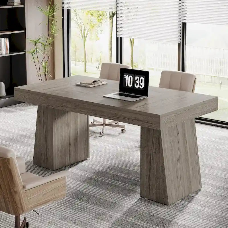 Bureau de direction moderne 55 pouces, bureau d'ordinateur en bois, poste de travail professionnel