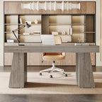 Bureau de direction moderne 55 pouces, bureau d'ordinateur en bois, poste de travail professionnel