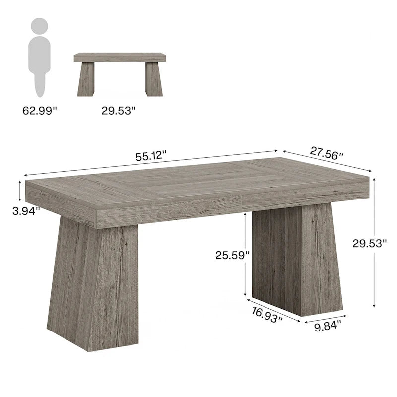 Bureau de direction moderne 55 pouces, bureau d'ordinateur en bois, poste de travail professionnel