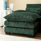 Canapé d'angle moderne en forme de U en chenille 4 places avec double coussin, 2 chaises longues et mousse haute densité 110,63