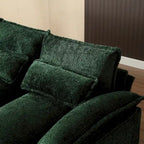 Canapé d'angle moderne en forme de U en chenille 4 places avec double coussin, 2 chaises longues et mousse haute densité 110,63