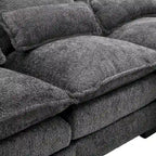 Canapé d'angle moderne en forme de U en chenille 4 places avec double coussin, 2 chaises longues et mousse haute densité 110,63