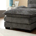 Canapé d'angle moderne en forme de U en chenille 4 places avec double coussin, 2 chaises longues et mousse haute densité 110,63
