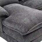Canapé d'angle moderne en forme de U en chenille 4 places avec double coussin, 2 chaises longues et mousse haute densité 110,63