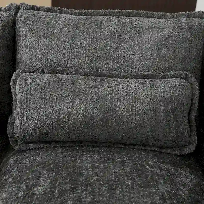 Canapé d'angle moderne en forme de U en chenille 4 places avec double coussin, 2 chaises longues et mousse haute densité 110,63