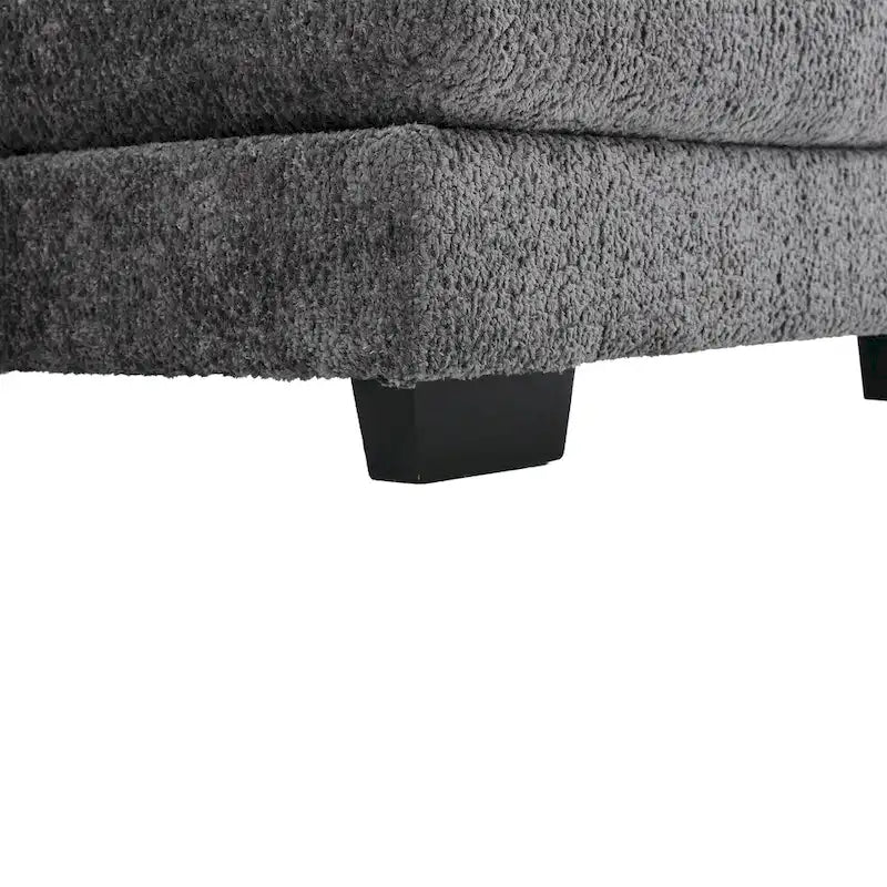 Canapé d'angle moderne en forme de U en chenille 4 places avec double coussin, 2 chaises longues et mousse haute densité 110,63
