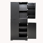 Meuble de cuisine de 72H avec 3 tiroirs à clavier, armoire autoportante avec 6 étagères de porte réglables, armoire de rangement