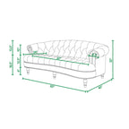Canapé capitonné chesterfield La Rosa 84 en velours, style moderne du milieu du siècle