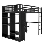 Lit mezzanine taille XL avec armoire intégrée
