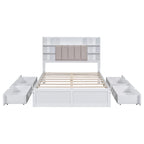 Cadre de lit avec 4 tiroirs de rangement portables sous le lit