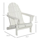 Chaise Adirondack pliante, chaises longues de plage en plastique HDPE toutes saisons pour terrasse et mobilier de jardin