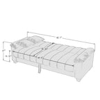Canapé-lit convertible en velours de 82,7 po avec 2 oreillers