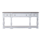 Console de hall 72 po blanc antique et écorce vieillie