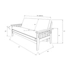Ensemble futon rustique en noyer grand format avec matelas