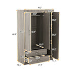 Armoire 3 portes avec 2 tiroirs