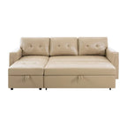 Canapé d'angle réversible convertible avec lit gigogne, méridienne de rangement et pieds durables