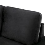 Canapé d'angle convertible 5 places en L 84,75 po avec pouf de rangement, rangement de bras dissimulé et chargement USB pour salon