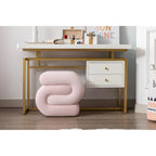 Tabouret de maquillage/repose-pieds moderne en tissu courbé en S