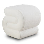 Tabouret de maquillage/repose-pieds moderne en tissu courbé en S