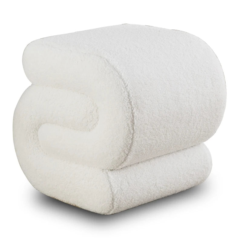 Tabouret de maquillage/repose-pieds moderne en tissu courbé en S