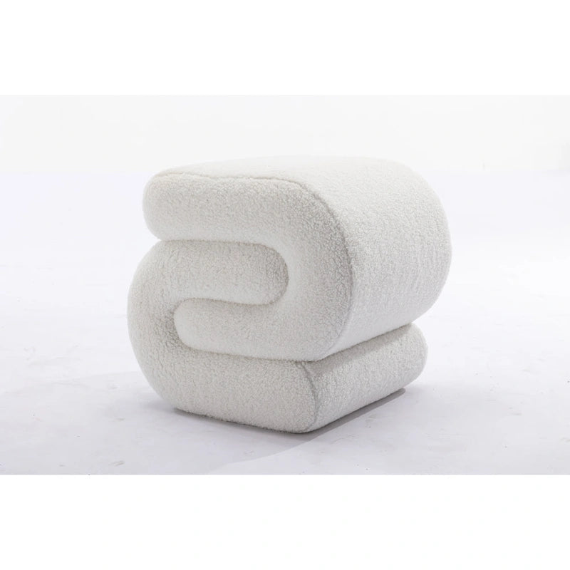Tabouret de maquillage/repose-pieds moderne en tissu courbé en S
