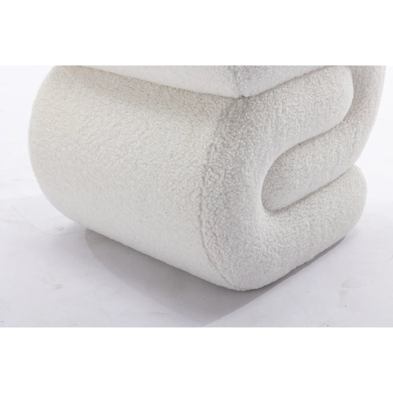 Tabouret de maquillage/repose-pieds moderne en tissu courbé en S