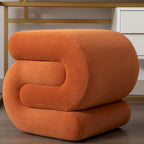 Tabouret de maquillage/repose-pieds moderne en tissu courbé en S