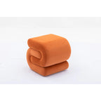 Tabouret de maquillage/repose-pieds moderne en tissu courbé en S