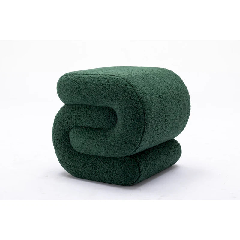 Tabouret de maquillage/repose-pieds moderne en tissu courbé en S