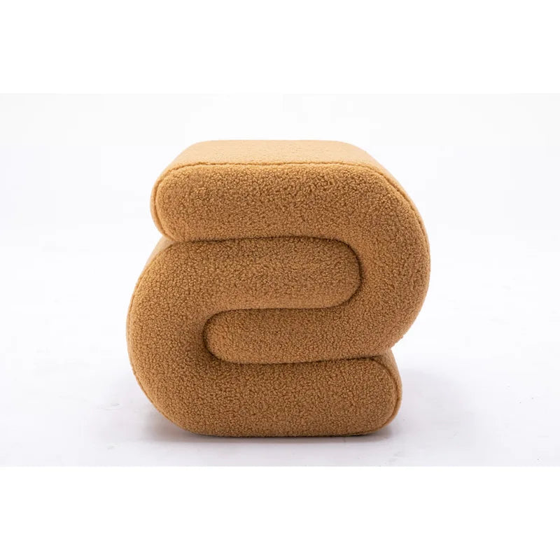 Tabouret de maquillage/repose-pieds moderne en tissu courbé en S