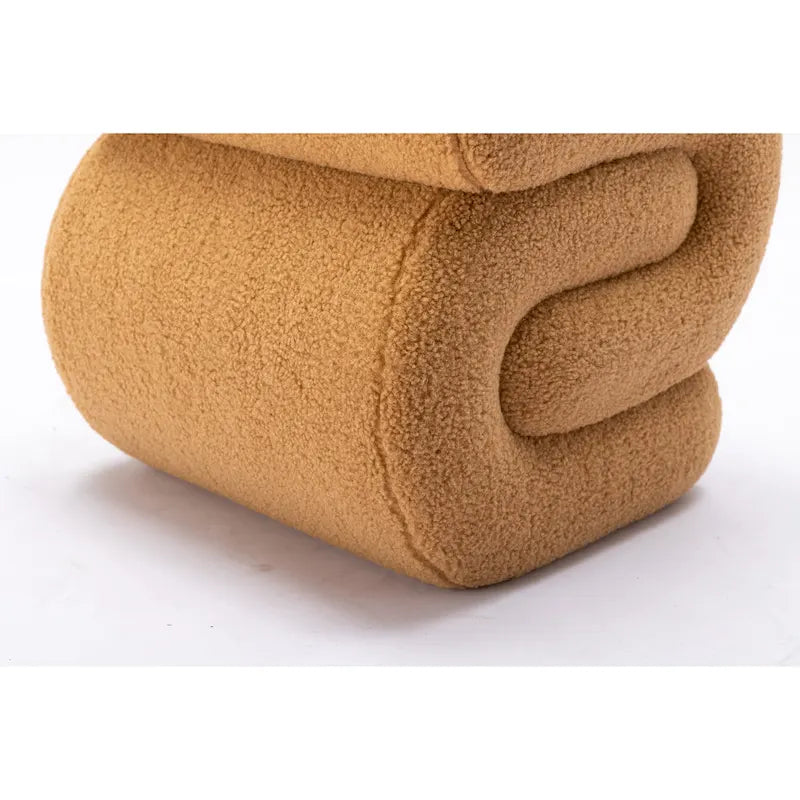 Tabouret de maquillage/repose-pieds moderne en tissu courbé en S